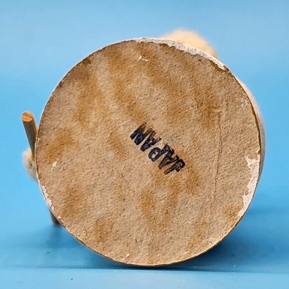 Vintage 1950s Putz Snowman Japan Spun Cotton Mica Snow Blue Hat Chenille Arms - Picture 8 of 8